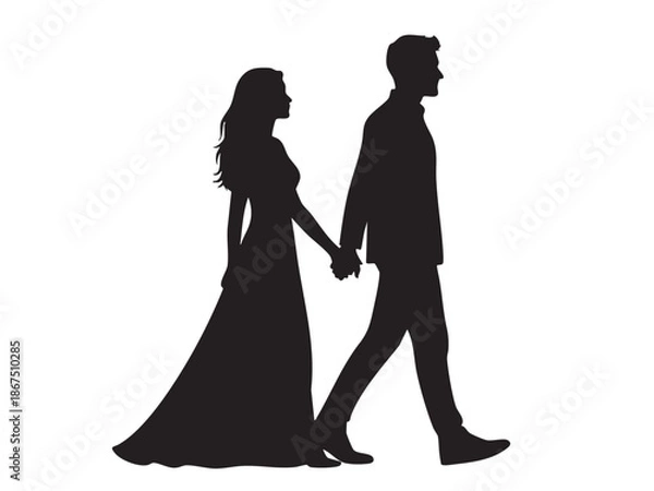 Obraz Romantic Couples Vector silhouette for valentine day