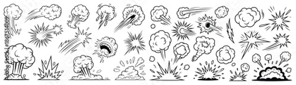 Obraz Explosions and bursts in various shapes