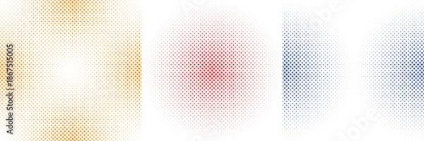 Fototapeta halftone pattern background with red blue and yellow dots