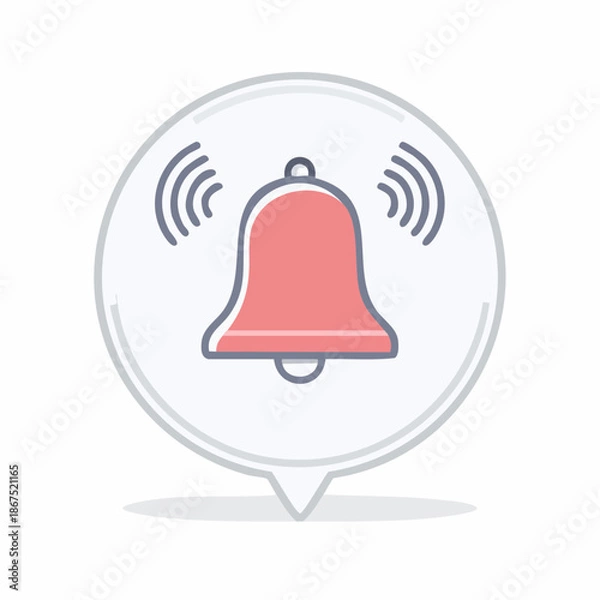 Obraz A ringing notification bell icon contained within a modern speech bubble.