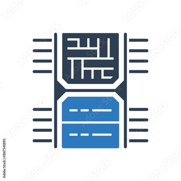Obraz Server Chip Icon - Data Center Chip Icon