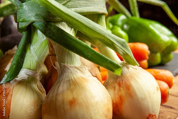 Obraz vegetables for preparing meat for cooking