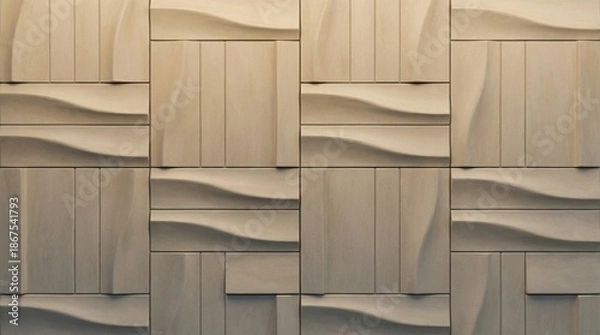 Fototapeta Seamless Sculpted Panel Fade Wall Pattern