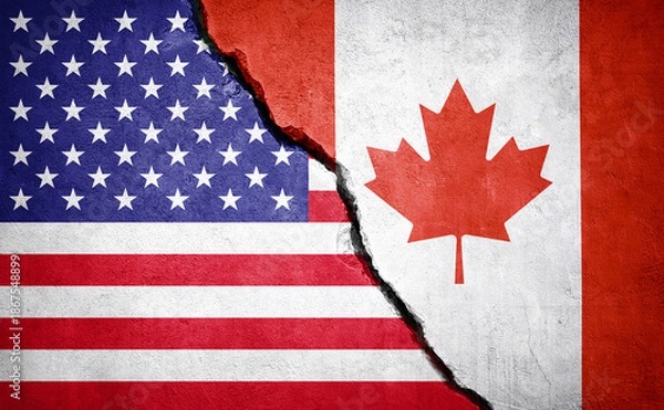 Obraz US and Canada conflict.	