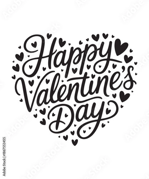 Obraz Romantic Valentine Script Heart Design