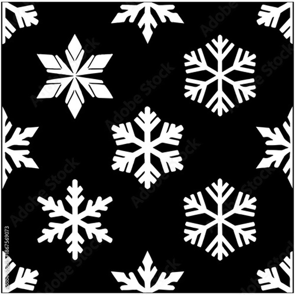 Obraz Metallic Silver Snowflake Pattern