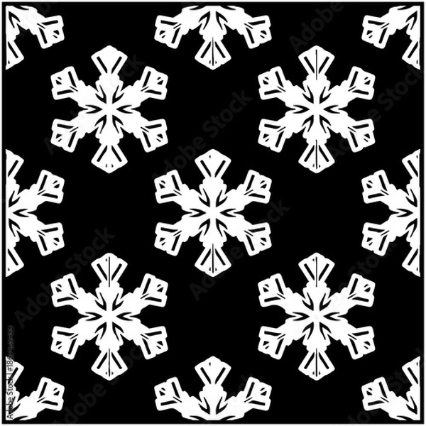 Obraz Cyber Neon Snowflake Pattern.