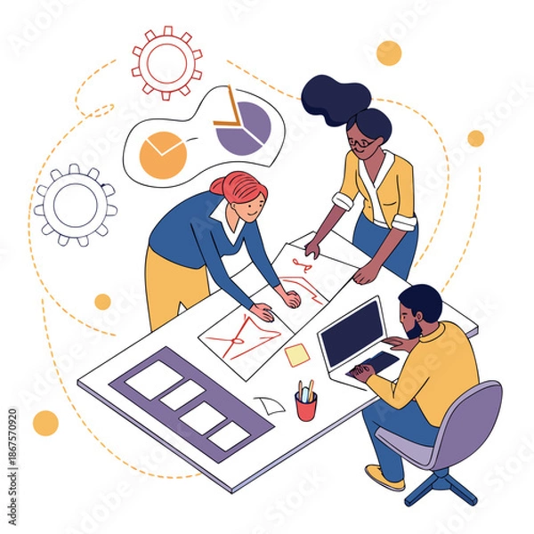 Obraz Team collaboration on digital design