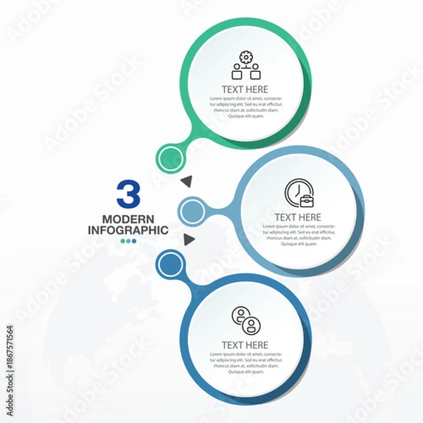 Obraz Infographic 3 process.