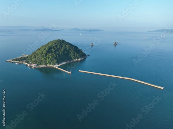 Obraz 愛媛県松山市　早朝の鹿島の風景