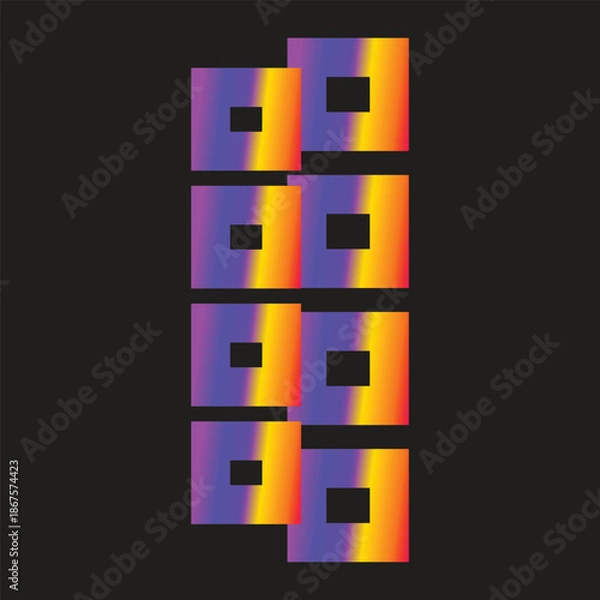 Fototapeta Creative Memphis Style Abstract Line Pattern