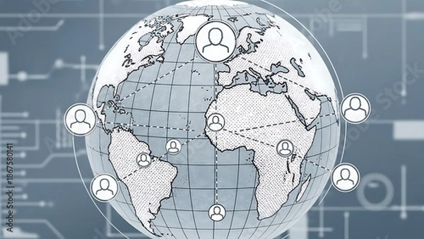 Fototapeta Global Network Security and Connectivity Concept.