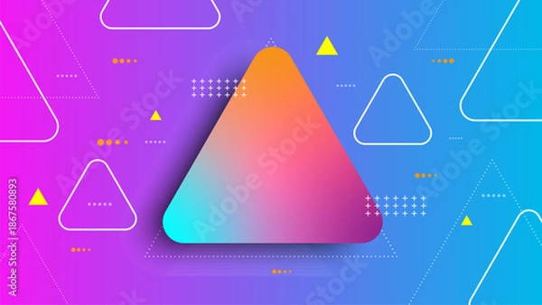 Obraz Abstract geometric tech background presentation design.Triangle shape banner