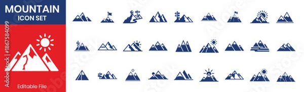 Obraz Adventure Nature Mountain Icon Set