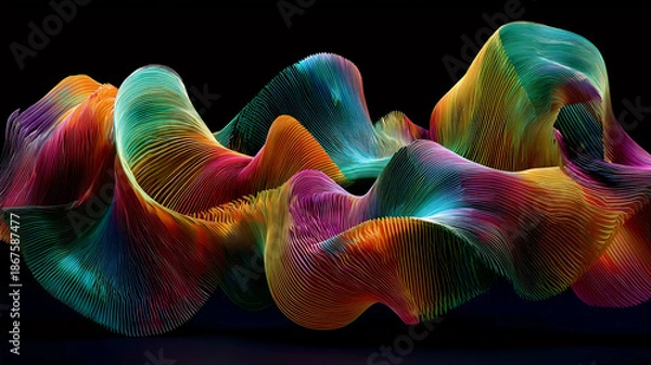 Obraz Abstract Color Flow Art, Dynamic Motion Visualization, Creative Energy Expression
