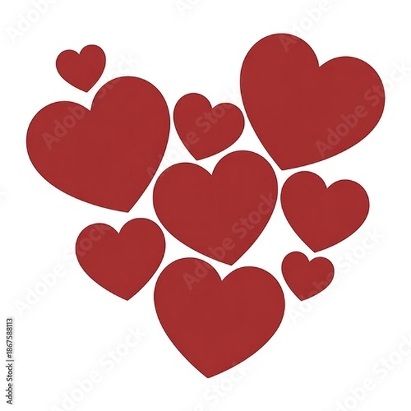 Fototapeta red hearts background