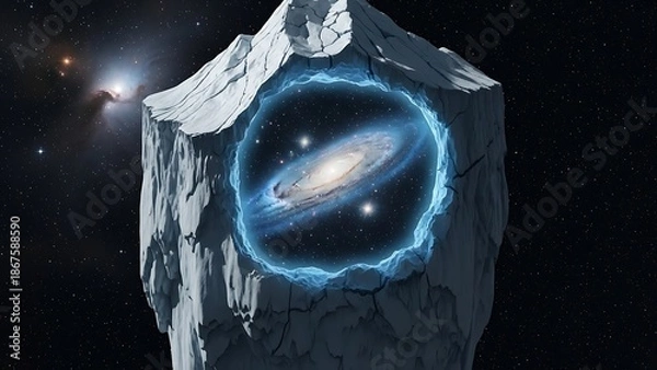 Obraz Galactic window: cosmic view through crystalline structure