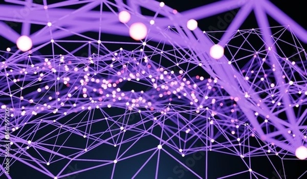 Obraz Abstract background, technology mesh, network, 3D illustration