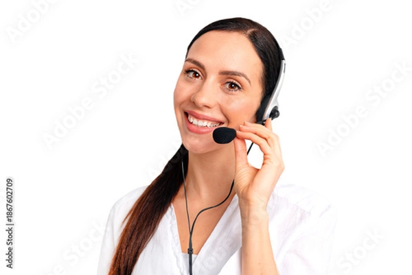 Obraz Helpline operator with headset