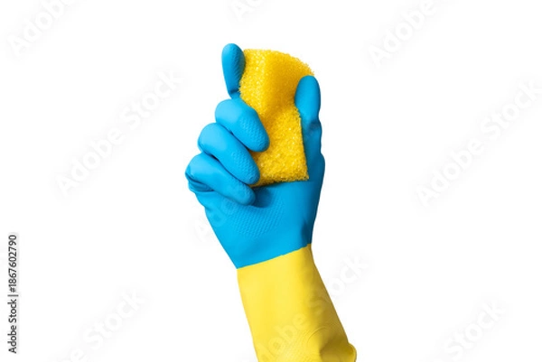Obraz Cleaning services, hand with sponge isolated