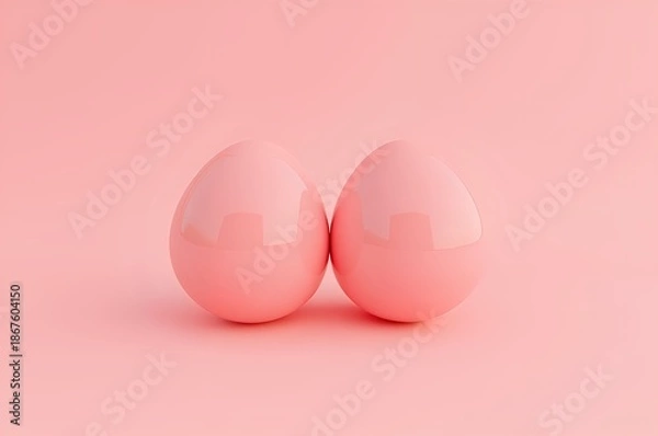 Obraz Two Pink Spheres on a Soft Background