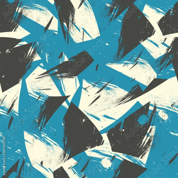 Obraz Seamless, colorful abstract pattern with chaotic grunge splashes