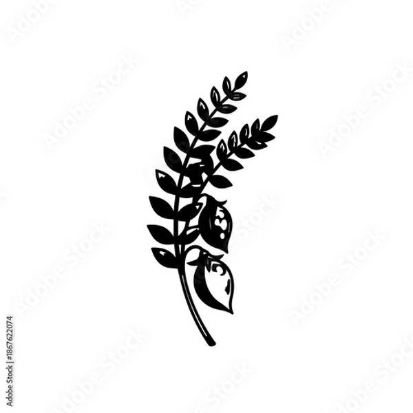 Fototapeta Simple wheat sheaf isolated on transparent background, Vector