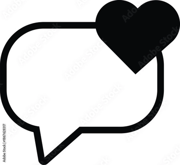 Obraz Speech Bubble Icon with Heart Symbol chat message