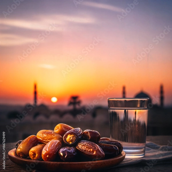 Obraz Ramadan Lantern decoration background 3d rendering .