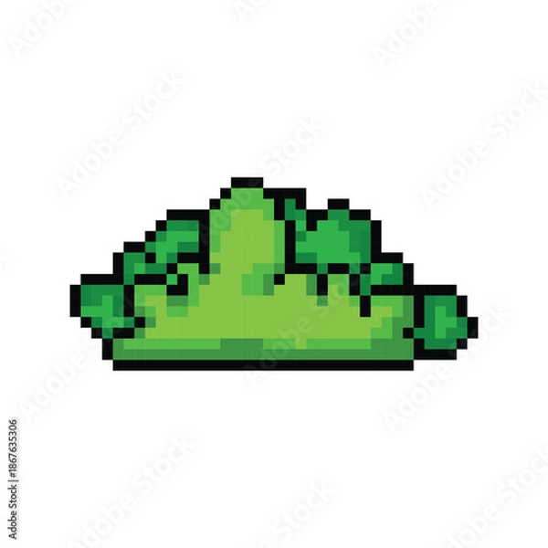 Obraz Pixel art green grass game object concept