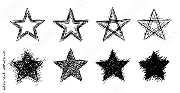 Obraz Hand Drawn Star Image Using Blue Marker