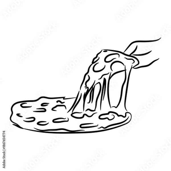 Obraz Pizza Slices Silhouettes Collection