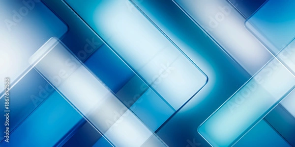 Obraz 透明感のあるクリスタルのような青い抽象的な背景素材