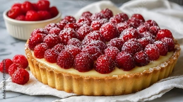 Obraz raspberry tart on a plate