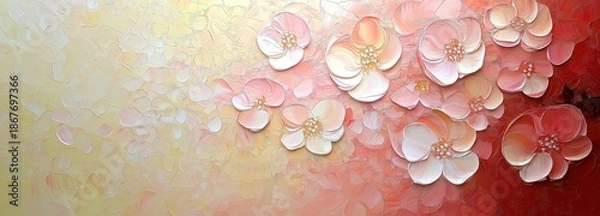 Obraz Beautiful cherry blossom texture in the background