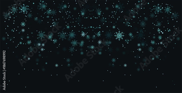 Obraz Vector heavy snowfall, snowflakes background.