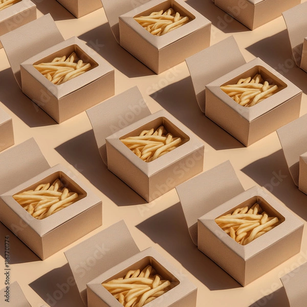 Obraz fries blank packaging set