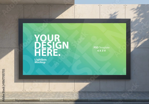 Obraz Horizontal Lightbox Mockup on the wall