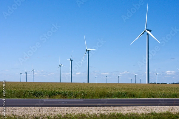 Obraz Modern Windmill Generators along the Interstate