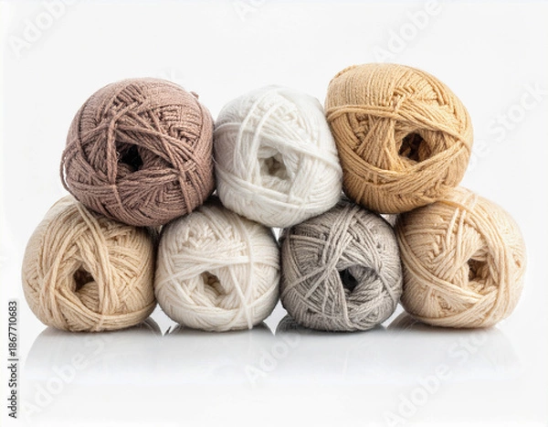 Obraz 실-코튼실-털실-뜨개실-코바늘실-털실타래-털실 더미-실타래-쌓여있는