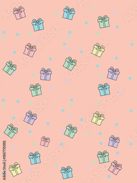 Obraz Gift Boxes Pattern on Pink Background