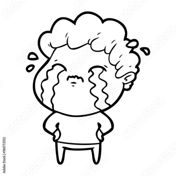 Obraz cartoon man crying