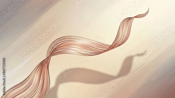 Obraz Elegant flowing copper wire on gradient background