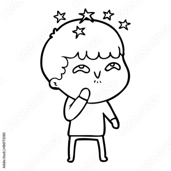 Obraz cartoon amazed boy