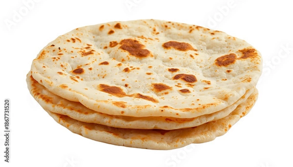 Obraz A stack of naan bread on transparent background