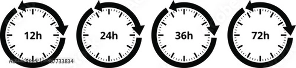 Obraz Duration time cycle icons set Vector