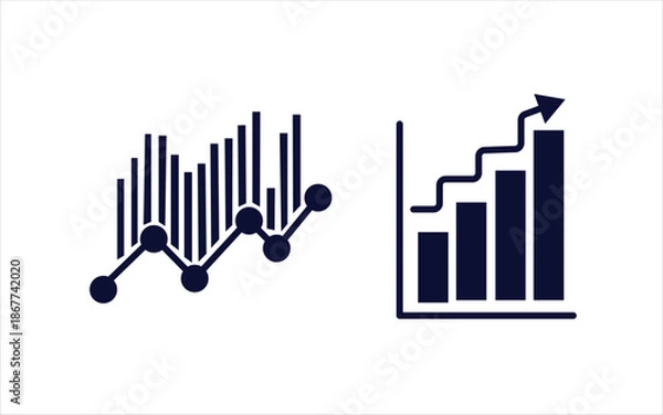 Fototapeta bar chart icon related to graph, suitable for web site, app, user interfaces, printable etc. solid icon style. simple vector design editable