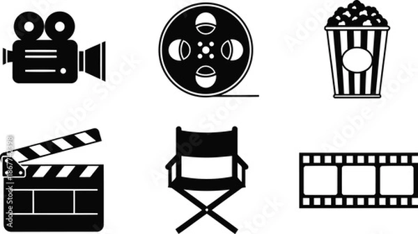 Obraz Cinema production icons Vector