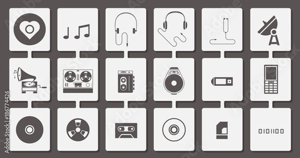Obraz Music media icon set
