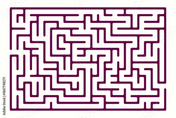Obraz Fun labyrinth (maze) game rectangular shape. Vector graphic illustration of easy labyrinth.	